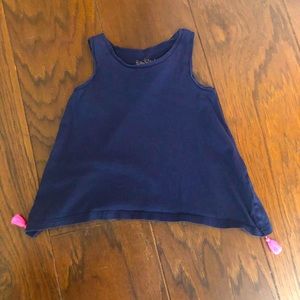 Girls Lilly Pulitzer Tassel Tank Navy